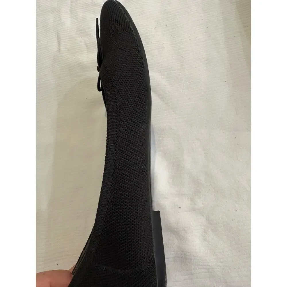 Vionic Klara Knit Black Ballerina Skimmer Flats Bow Women's 6 Comfort Orthotic